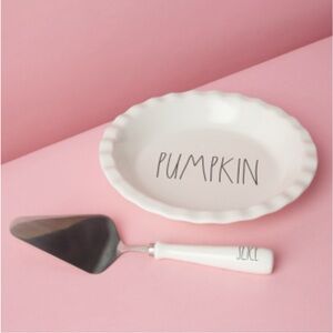 Rae Dunn Ceramic Pumpkin Pie Serving Set Pumpkin Plate Pie Slicer Serving Knife